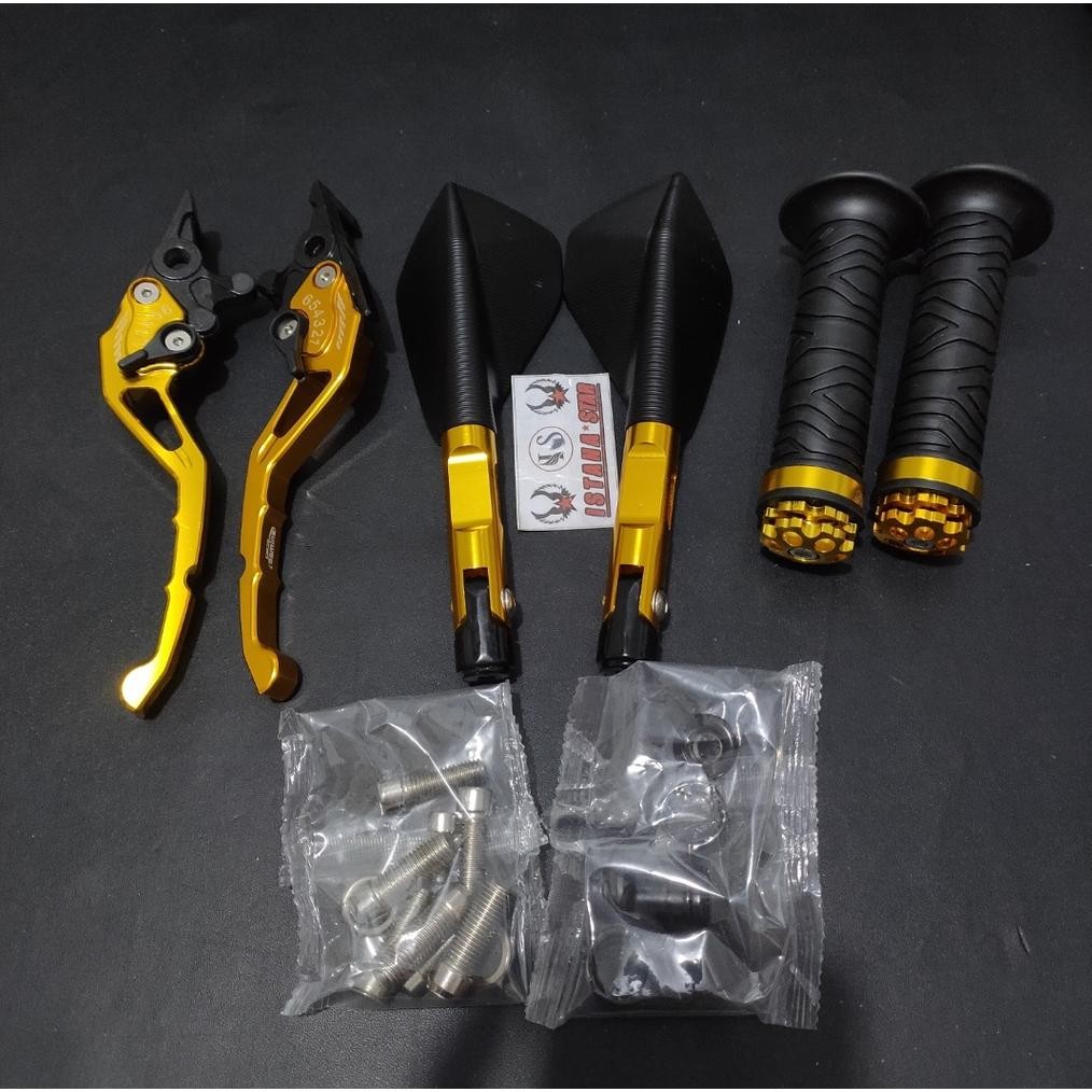 Handle Rem Nmax Variasi Motor NMAX New 2020 / Old 2015 2016 2017 2018 2019 +spion tomok + grip ring 