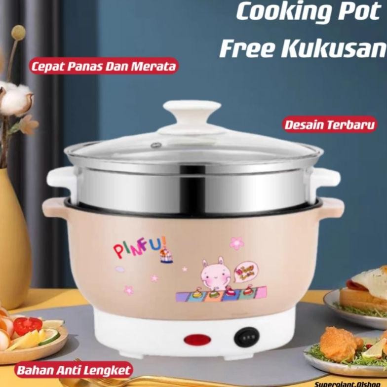 Panci Listrik Serbaguna Elektrik Teflon / Anti Lengket Free Kukusan Kapasitas Besar Supergiant.Olsho