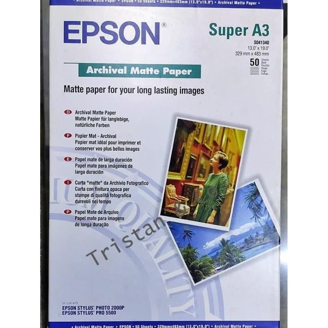 

Epson Archival Matte Paper Super A3 (S041340)