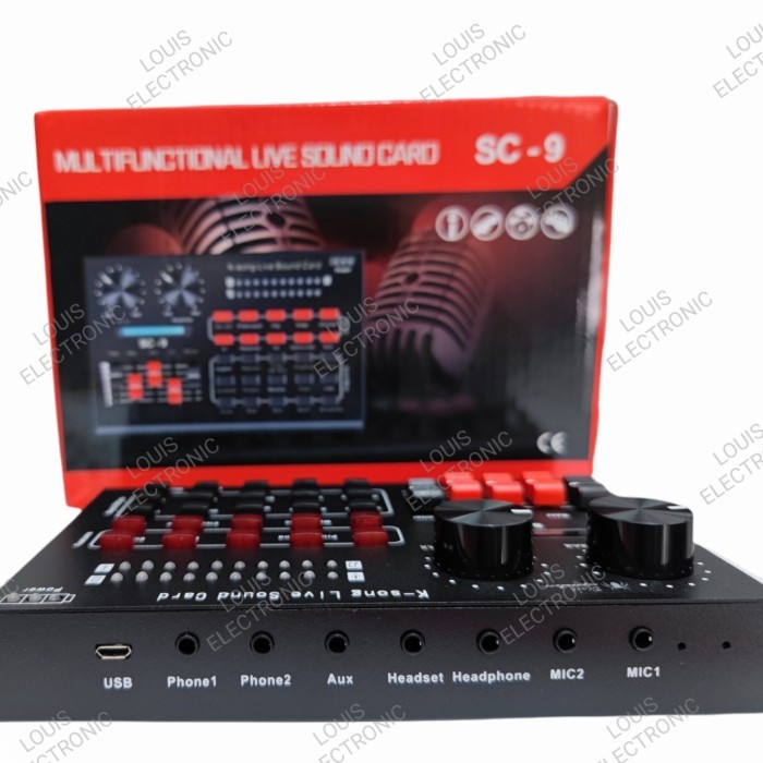 PROMO Mixer Audio Soundcard Black Spider SC-9 Mixer Audio USB External