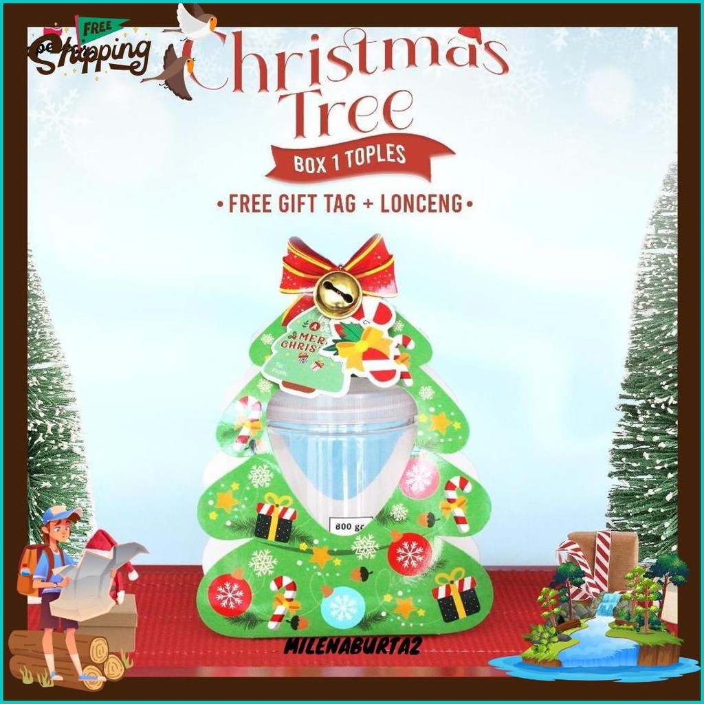 

10 Pcs Box Natal - Christmas Tree 1 Toples Uk 15X9X22 Cm Kilat