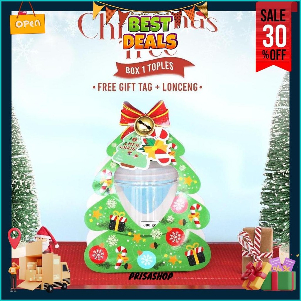 

10 Pcs Box Natal - Christmas Tree 1 Toples Uk 15X9X22 Cm Murah