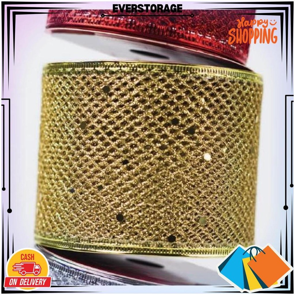 

Pita Roll Hiasan Pohon Natal Christmas Tree Gulung Motif Mix Red Silver Gold Santaclaus D Sale