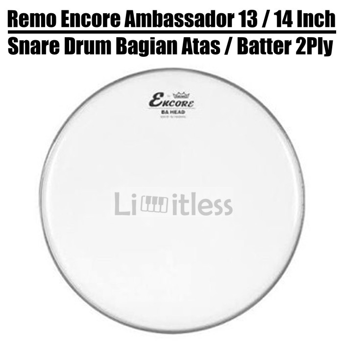 PROMO Remo Encore Ambassador 13 / 14 Inch Coated Head Drum Snare Bagian Atas / Batter Original