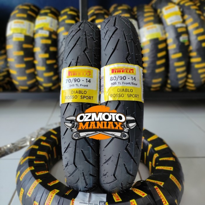 Paket Ban Pirelli Diablo Rosso Sport 70/90-14 & 80/90-14 Mio Karbu