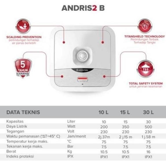 Pemanas Air Listrik Ariston 15 liter ( Water Heater listrik Ariston )