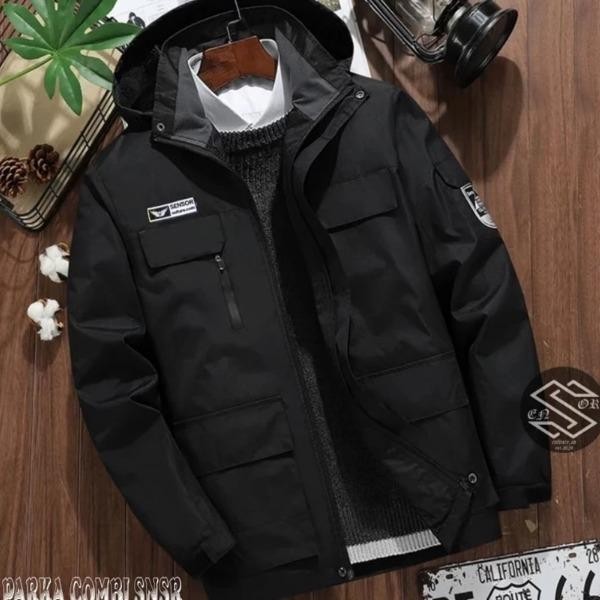 SNSR - Jaket Parka Combi - Jaket Parka Taslan Waterproof - Jaket Parasut Pria - Jaket Parka SNSR