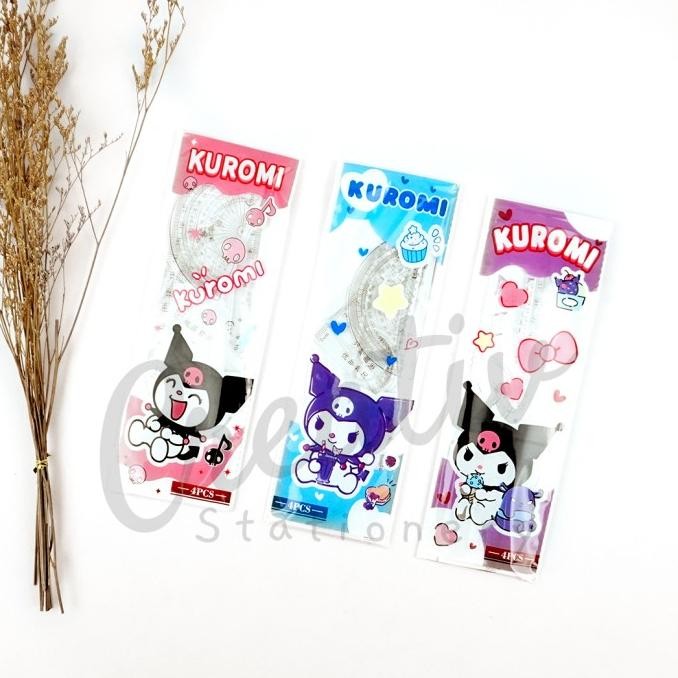 

BEBAS ONGKIR - Ku Ro Mi Penggaris Set 4 Motif 20 cm Plastik