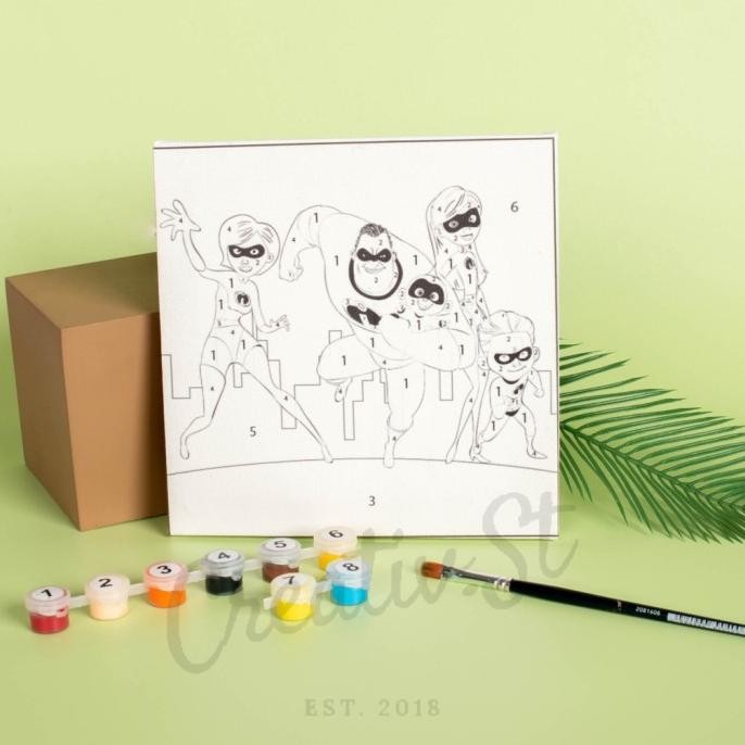

Paint By Number DIY Painting Kit Canvas Kanvas Lukis 20x20cm Disney Ch