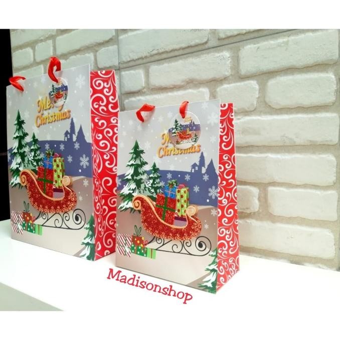 

JHK Paper Bag Natal Murah Kantong Kado Santa Tas Sovenir Kado Natal Grosir