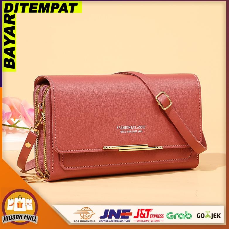 JM Dompet Panjang Wanita Import Tas Dompet Multifungsi Kekinian Fashion Korea Dompet Selempang D66