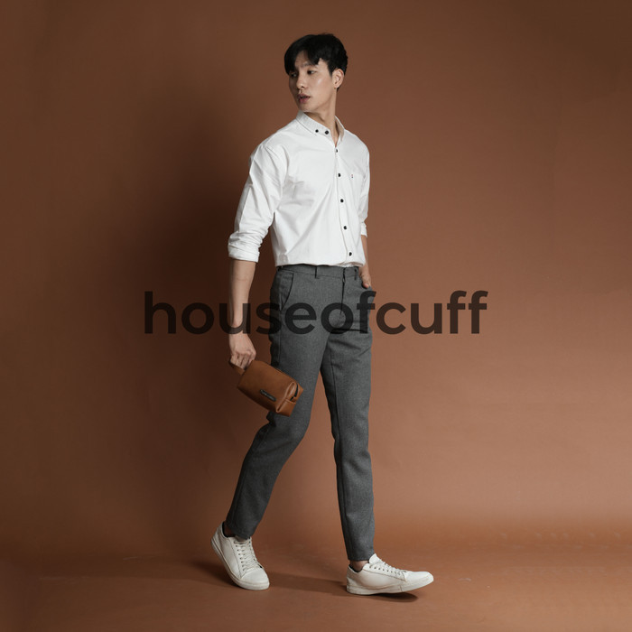 Houseofcuff Kemeja Lengan Panjang Pria Formal Slim Fit Putih