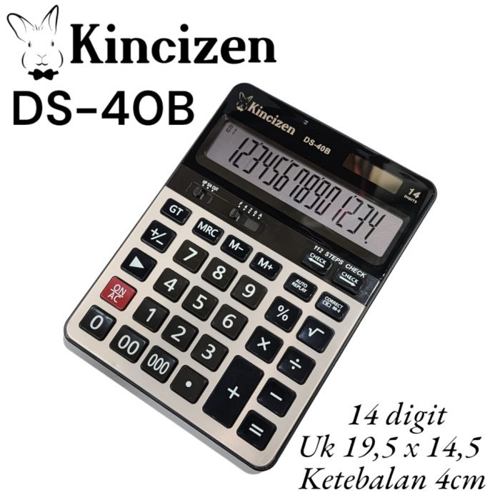 

PROMO KINCIZEN DS-40B CHECK CORRECT KALKULATOR CEK ULANG 14 DIGIT LCD BESAR
