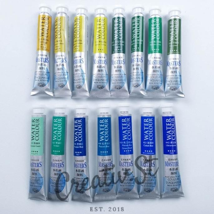 

BEBAS ONGKIR - Cat Air Maries Artist Masters Water Color 9 ml Part 2 Yellow Green Blu