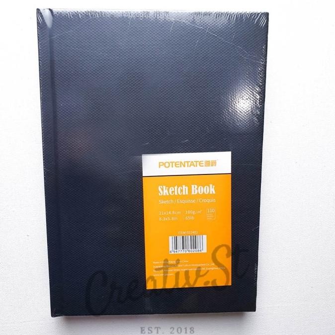 

Potentate Hardcover Black Sketchbook A5 110 Sheets 100gsm 21 cm x 14.8