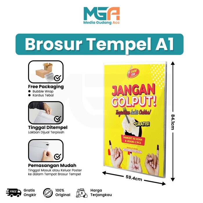 

TEMPAT BROSUR AKRILIK / AKRILIK TEMPEL / SIGN HOLDER AKRILIK A1
