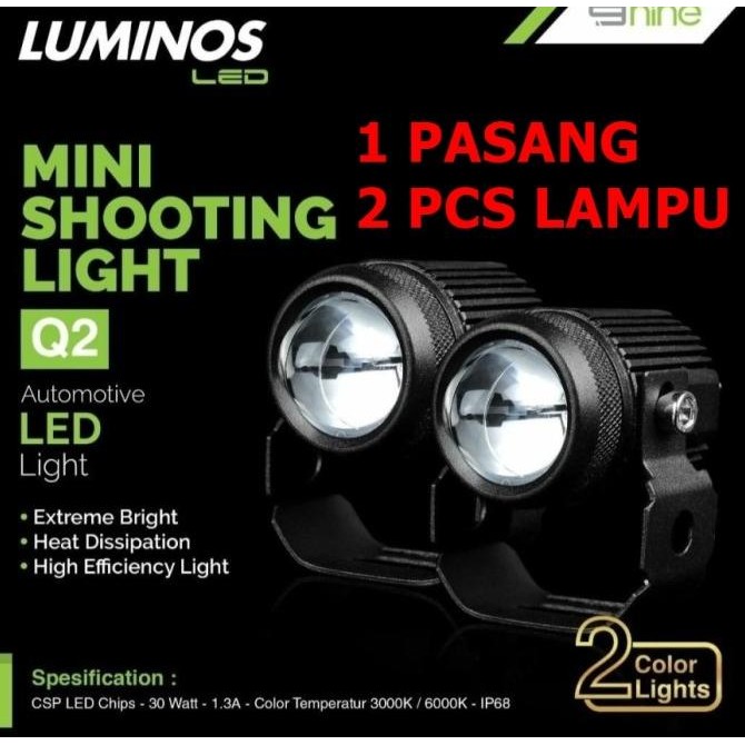 LAMPU LED TEMBAK SOROT LASER 2 WARNA ORIGINAL LUMINOS Q2