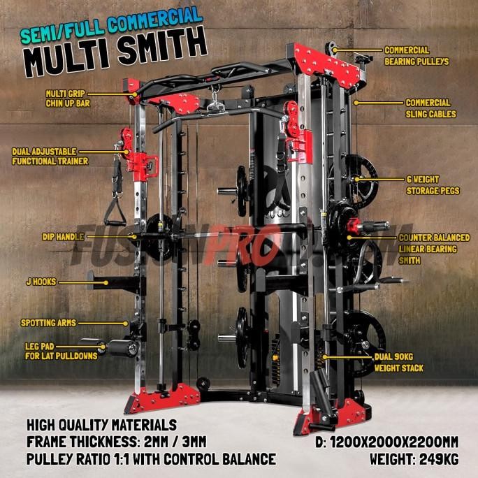 Smith Machine Multi Bench Press Adjustable HomeGym Fitness Import 3058