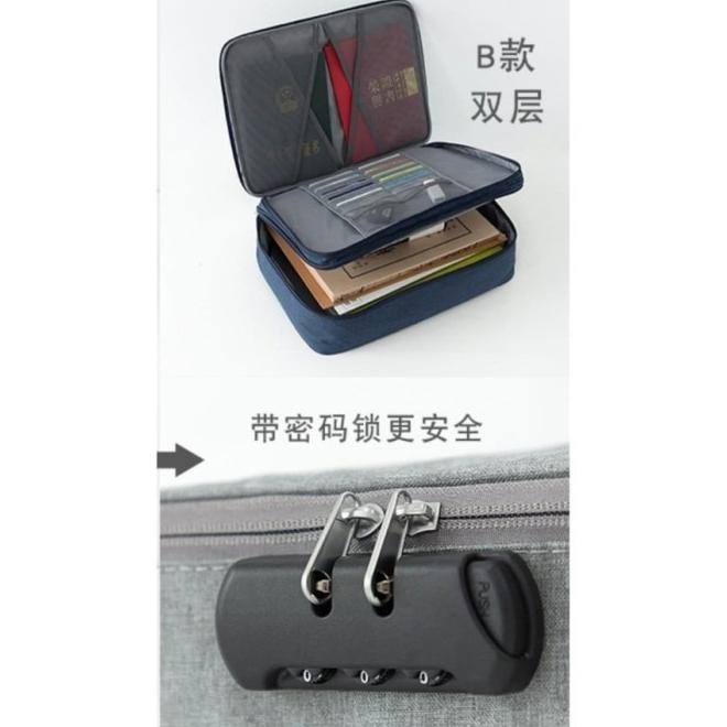 

[LOCKIT] TRAVEL DOKUMEN BAG 3 DIGIT PASSWORD / TAS DOCUMENT ANTI AIR