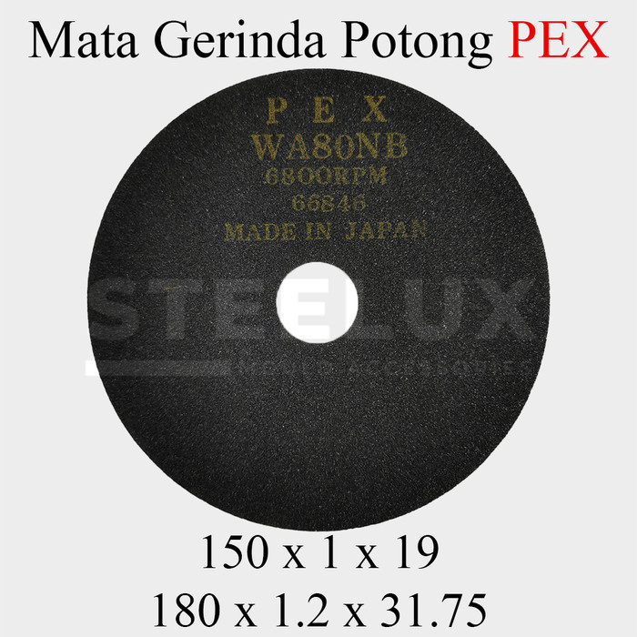 Batu Gerinda Potong 150 x 1 x 19 / 180 x 1.2 x 31.75 mm #60 #80 PEX 6" 7" Inch Inci 150mm 180mm Poli