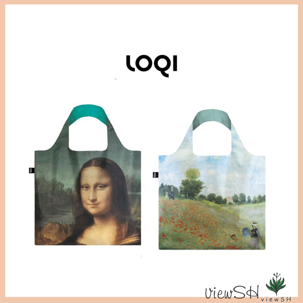 [LOQI] Mona Lisa, Bunga Poppy/ Tas Daur Ulang Fashionable LOQI, Tas yang dapat digunakan kembali, ta