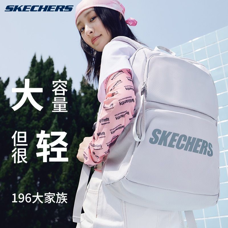Tas Ransel Skechers Wanita Mahasiswa Sederhana Pria Olahraga Ransel Perjalanan Skechers Sekolah Mene