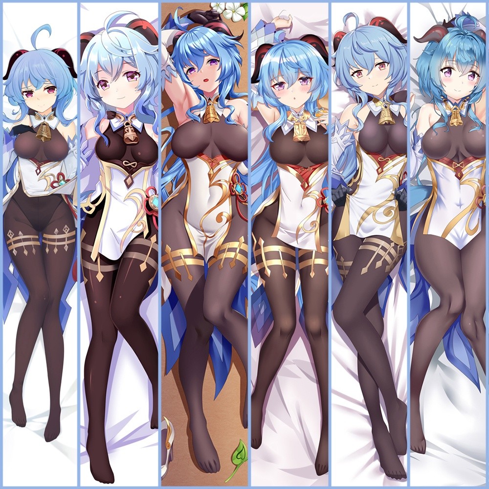 【Stok Siap】Sarung Bantal Tubuh Peluk Game Genshin Impact Ganyu Dakimakura 50x150cm Sarung Bantal Kus