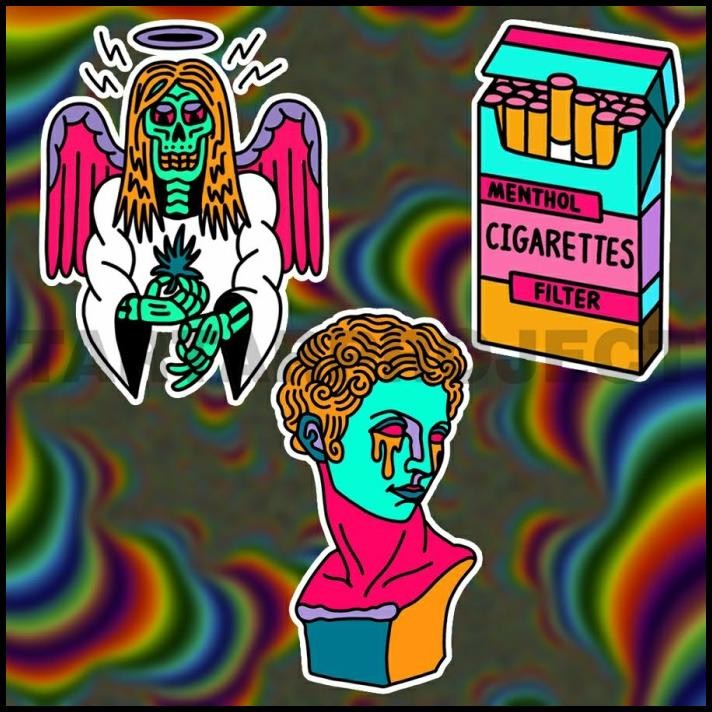 

TERMURAH STICKER STIKER VINYL/HANDPHONE/MOTOR/MOBIL/AESTHETIC - TRIPPY TATTOO !!!