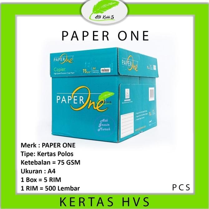 

Terlaris Paper One HVS Kertas Fotokopi A4 75gsm Per Box SALE