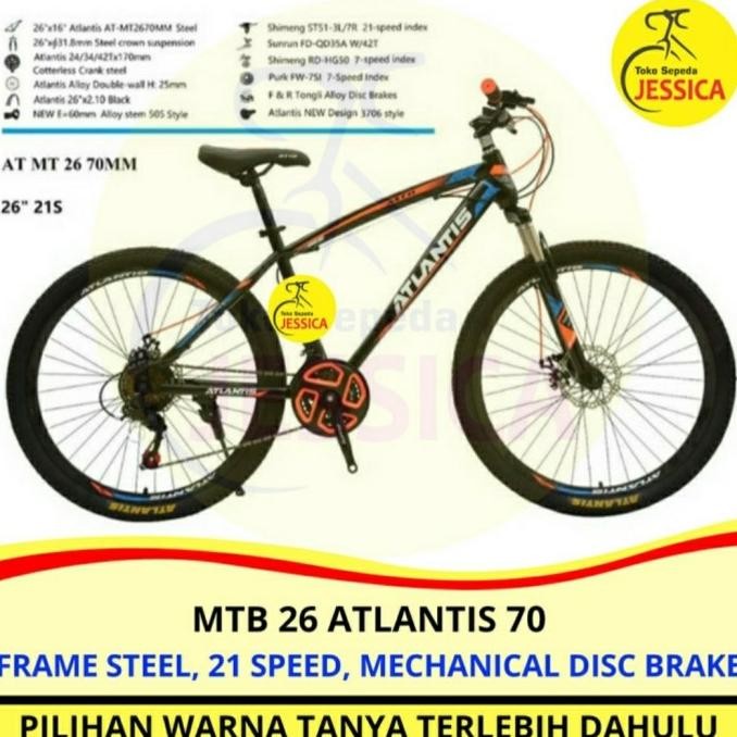 Sepeda Gunung MTB 26 Atlantis 730 Rocket Rem Disc Murah