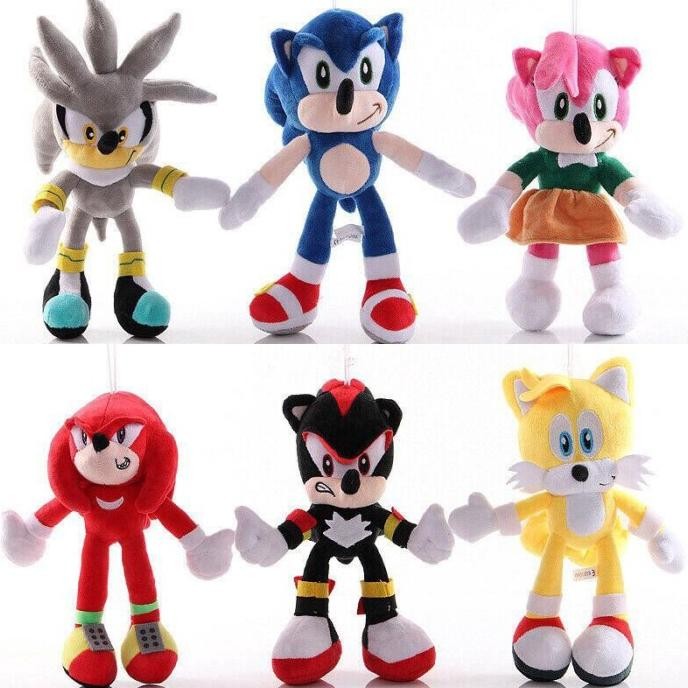 Boneka Sonic 25cm Boneka Tails Boneka Shadow Silva Knuckles New