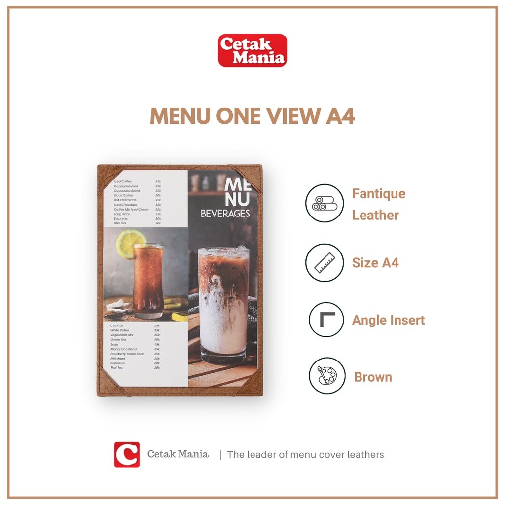 

Coffee SHOP ONE VIEW & TWO VIEW A4 A3 LEATHER MENU Book - LEATHER COVER MENU - HOTEL Restaurant CAFE |Y0nqHHZc|