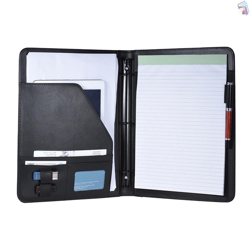 

[STA]Portofolio Bisnis Profesional Padfolio Folder Tempat Dokumen Organizer A4 Kulit PU dengan Kartu Nama Tempat Flash Disk U Memo Buku Catatan Lembar Lepas |swDPqtWk|