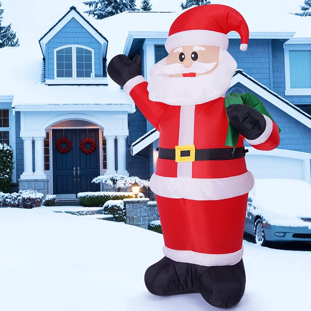 

6 KAKI Tiup Natal Santa Claus dengan Tas Hadiah, Tiup Natal Dekorasi Luar Ruangan, Lampu LED Built-in Dekorasi Halaman Tiup Liburan Obral untuk Halaman, Liburan |ikaSKQYu|