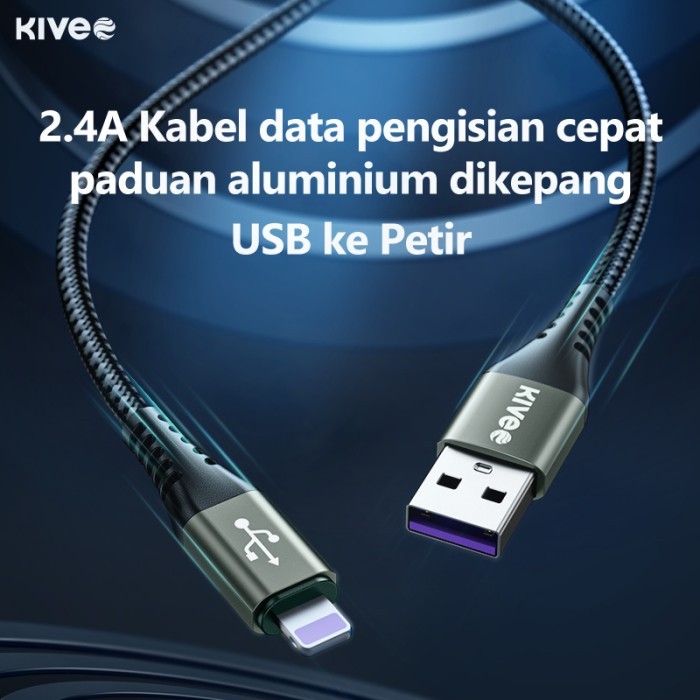 KIVEE Kabel Data Lightning USB-Lightning 2.4A
