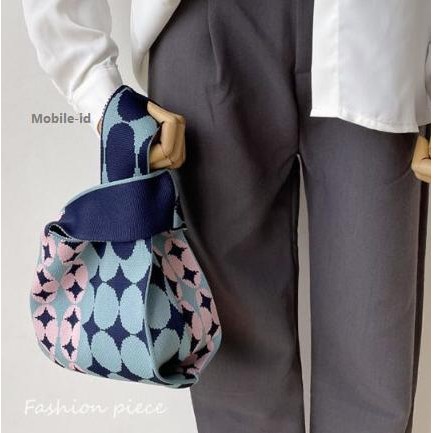 Knitted Bag Tas Korea Rajut Motif Tas Buffalow Bangkok Hand Bag