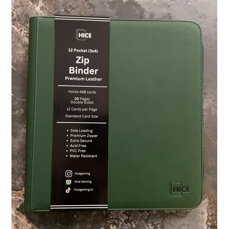 

TERBARU - HICE Premium Zip Album Card Binder 12 Pocket Binder Kartu Pokemon Magic One Piece Flesh