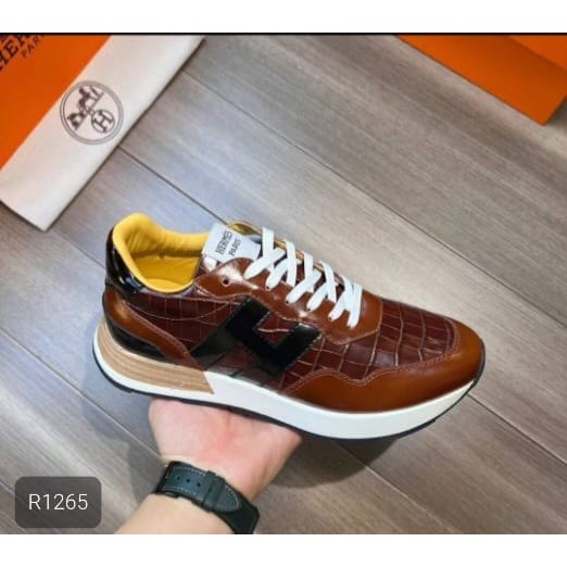 Sepatu Pria Sneakers Kasual Santai Sepatu Sneakers Cowok Bertali Men Hermes