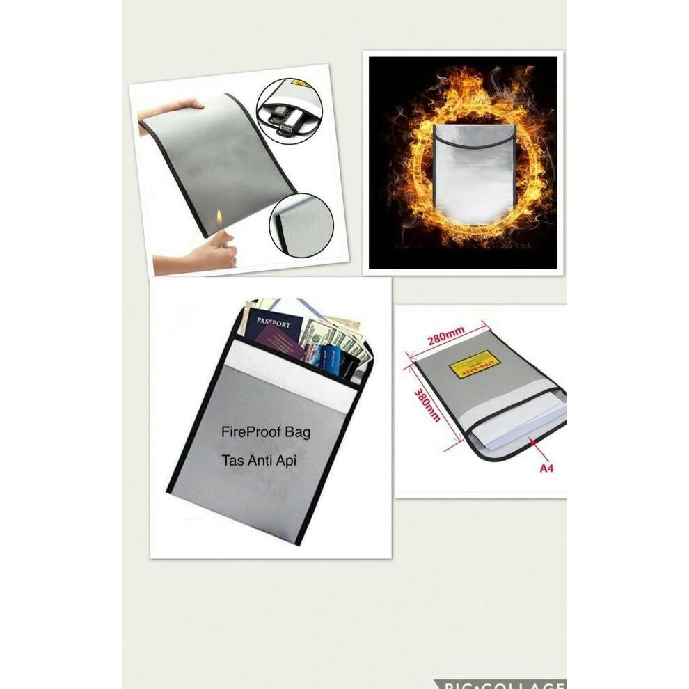 

ORIGINAL!! FIREPROOF DOCUMENT STORAGE BAG / TAS DOKUMEN ANTI API