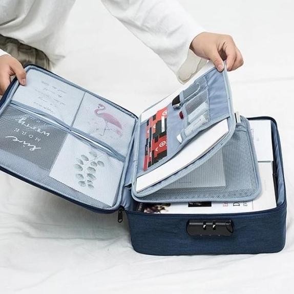 

TAS DOKUMEN TRAVEL BAG DOCUMENT STORAGE BOX DENGAN PASSWORD TRAVELLING