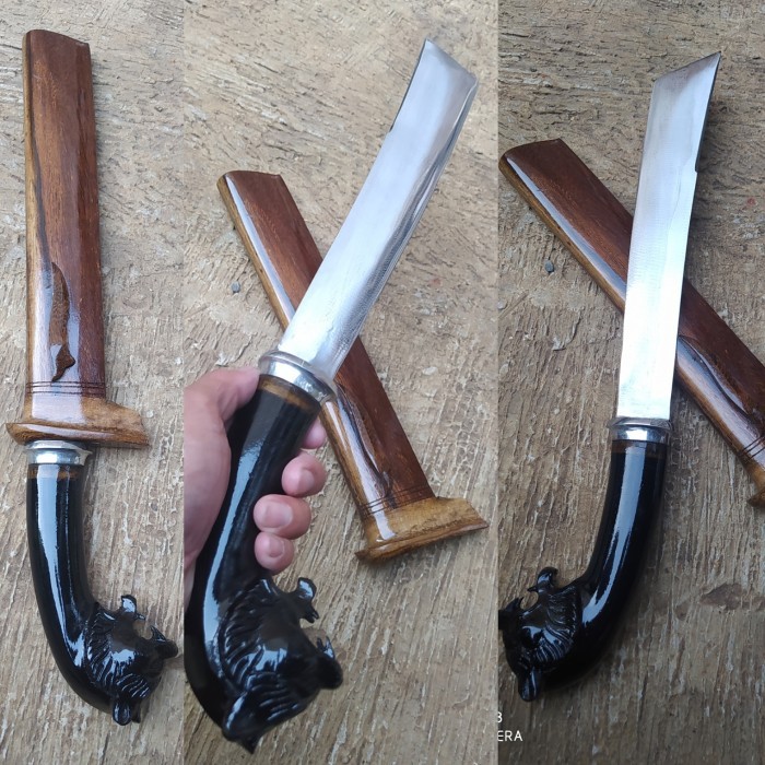 Ready Stock Golok Kerja Baja Per Super Kopak Rawing Ukir Macan