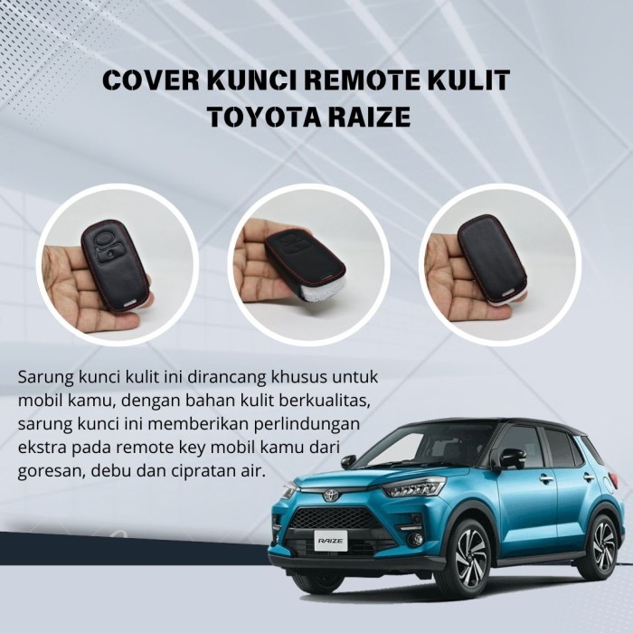 Sarung Kunci Kulit / Cover Kunci Remote Kulit Toyota Raize