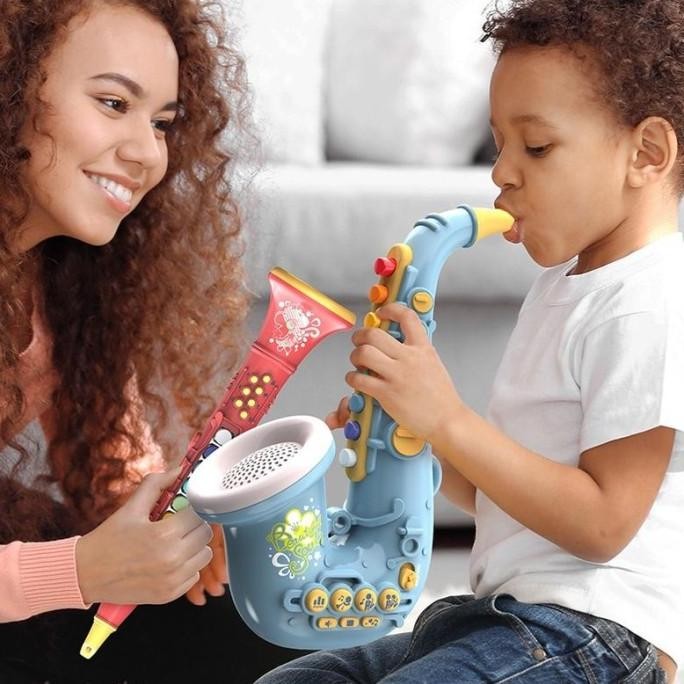 ALAT MUSIK BABY MAINAN ANAK EDUKASI MUSIK TEROMPET / SAXOPHONE RDN