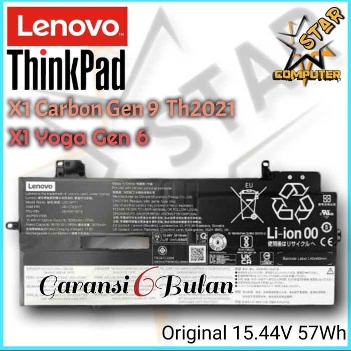 BATERAI LENOVO THINKPAD X1 YOGA GEN 6 L20D4P71 L20C4P71 L20M4P71