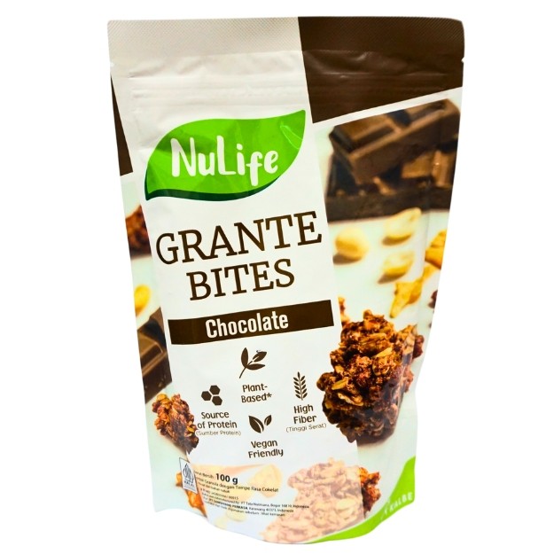 

S21619 NULIFE GRANTE BITES CHOCOLATE GRANOLA 100GR MAJU BERSAMA (20250219)