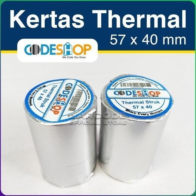 

Kertas Thermal Printer Bluetooth Codeshop 58X40 / 57X40 Mm (1 Dus) New