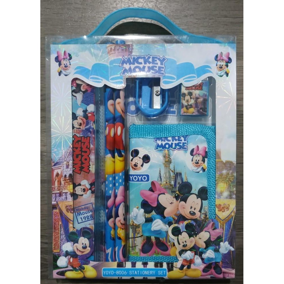 

Stationery Set Anak, Paket Alat Tulis Set 6 In 1 Hadiah Souvenir - Mickey Mouse [G]