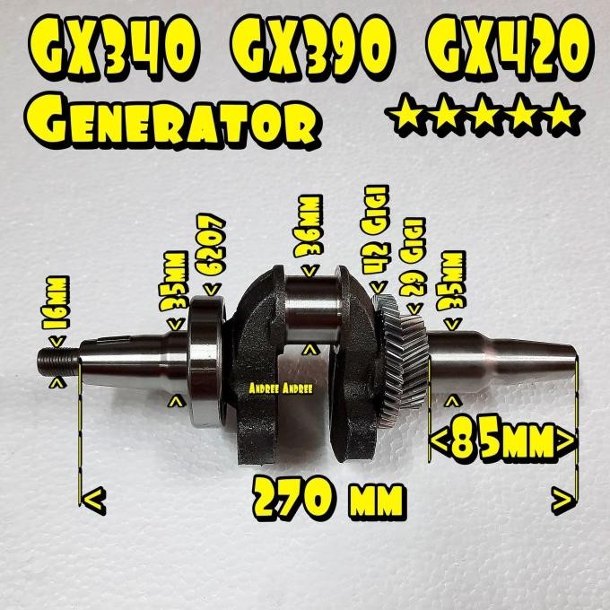 Genset GX340 GX390 GX420 Crankshaft Kur As Honda 5000 6500 8000 watt