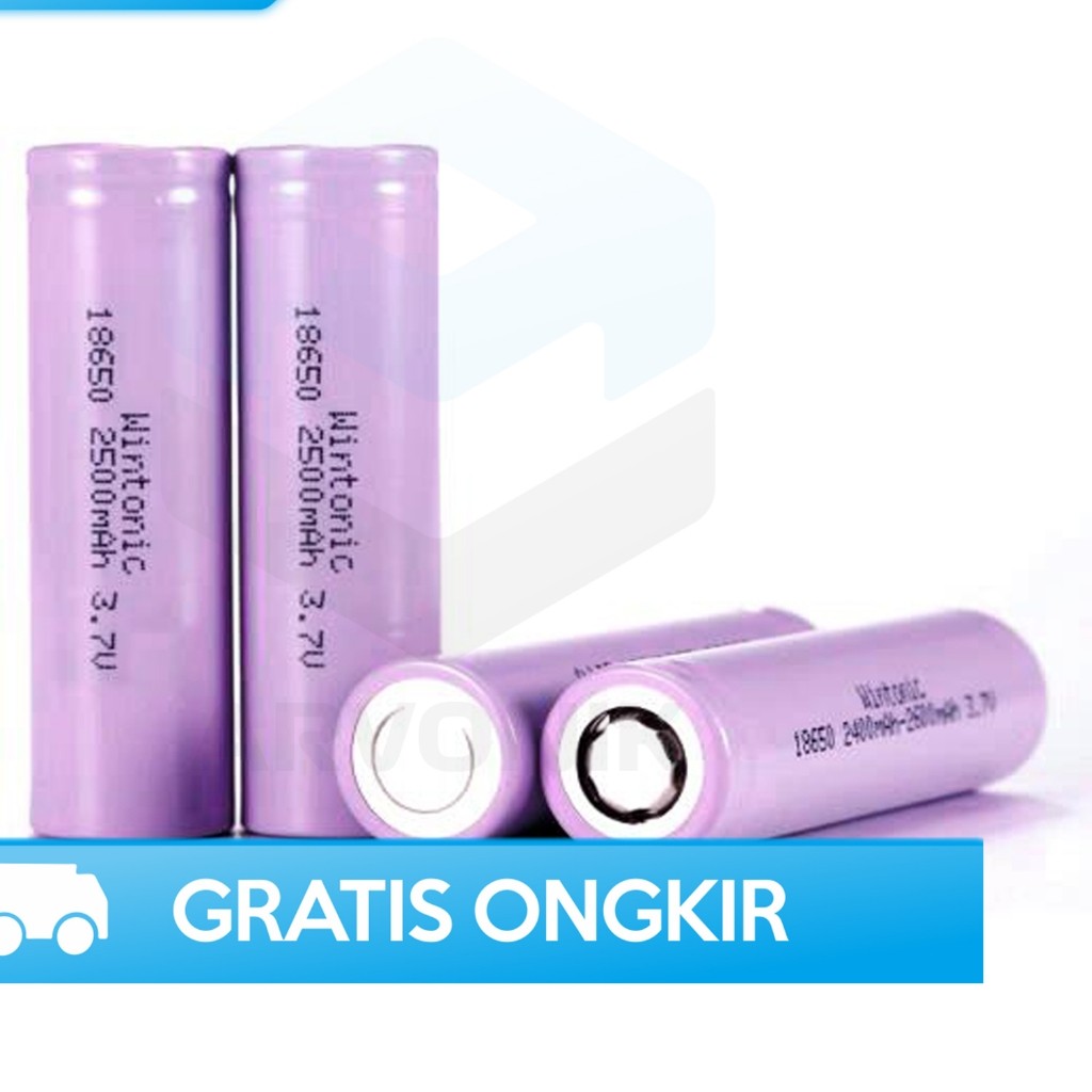 18650 BATERAI ORIGINAL 2500 MAH RECHARGEABLE WINTONIC 3 7 VOLT PINK