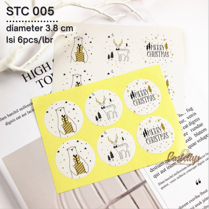 

NEW Sticker Stiker Label Natal Christmas STC 005 Packaging Kue Kado Hamper